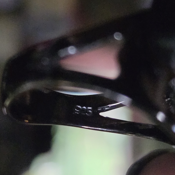 Moonstone 14k marquis cut STUNNING sterling & rhodium ring sz 7.5 - Picture 8 of 8